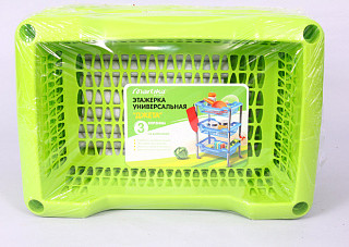 Этажерка ДЖЕТА 3-х ярусная универсальная на колесиках (665х440x304мм) (С735)