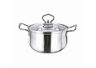 Кастрюля нержавеющая сталь SAKURA MODERN с крышкой, 18см, 2,4л (SA-P2018)