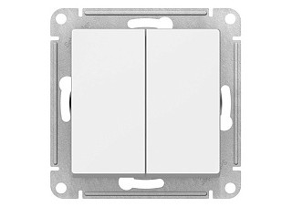 Переключатель двухклавишный ATLASDESIGN схема 6 10АХ механизм белый (ATN000165) (279)