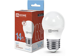Лампа светодиодная IN HOME LED-ШАР-VC 14Вт 230В E27 6500K 1330Лм (836)