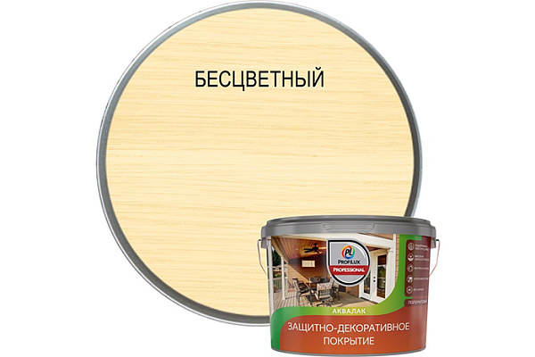 Лак акриловый Profilux Professional защитно-декоративный, бесцветный (2,5л)