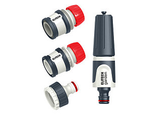 Набор для полива ELITECH Garden HF 006 4 пред. (насадка, 2 соединителя 1/2", переходник) (033)