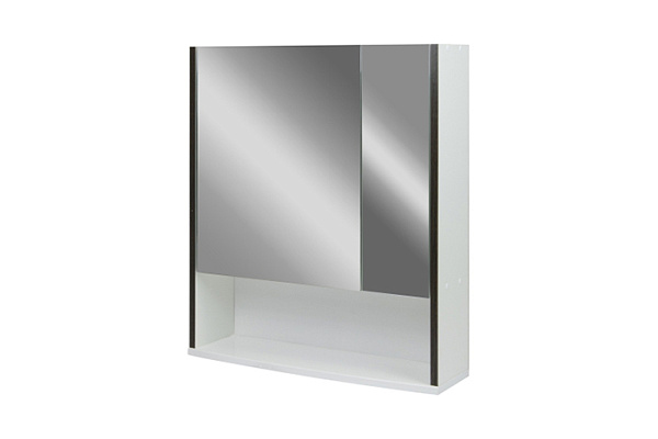 Зеркало шкаф Астра 60 DORATIZ белый, венге 600х170х700мм (2711.048)