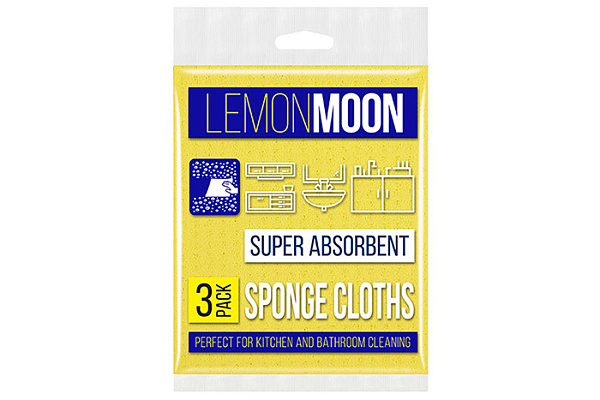 Салфетка трехслойная LEMON MOON 3шт вискоза аквафибра губчатые 15х18см L901 (1/18)