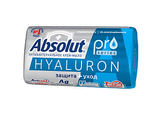 Мыло туалетное ABSOLUT pro серебро+гиалурон 90г (1/24)