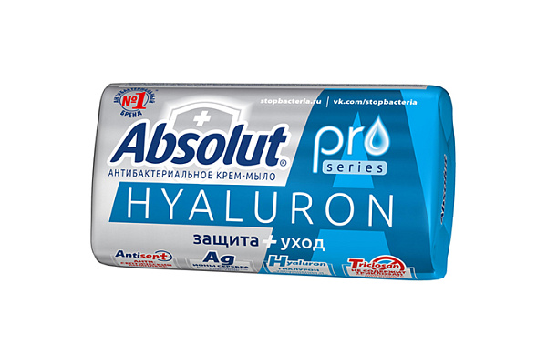 Мыло туалетное ABSOLUT pro серебро+гиалурон 90г (1/24)