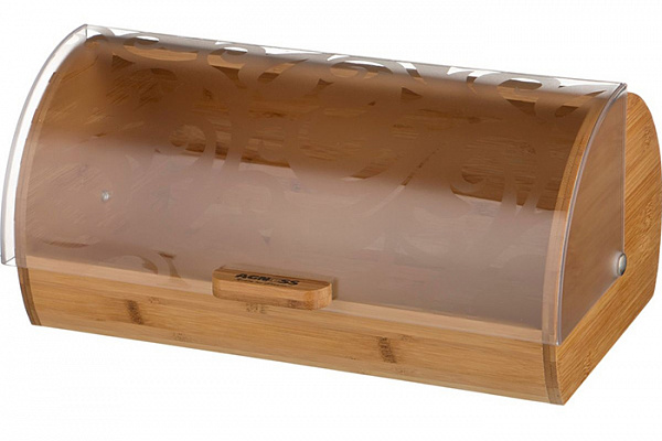 Хлебница деревянная с пластиковой крышкой 36х21х17см (938-043)