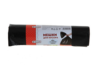 Мешки для мусора KOMFI ПВД 120л 35мкм в рулоне черные 10шт PM1210BR (1/18)