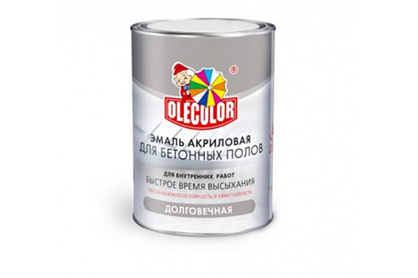 Эмаль акриловая для бетонных полов OLECOLOR белый (3,5кг)